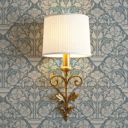 Alohi Hibiscus Block Print French Blue Wallpaper