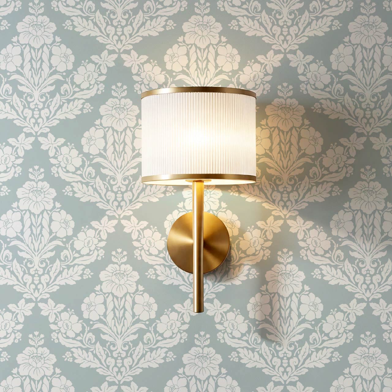 Alora Classic Damask Sea Glass Wallpaper