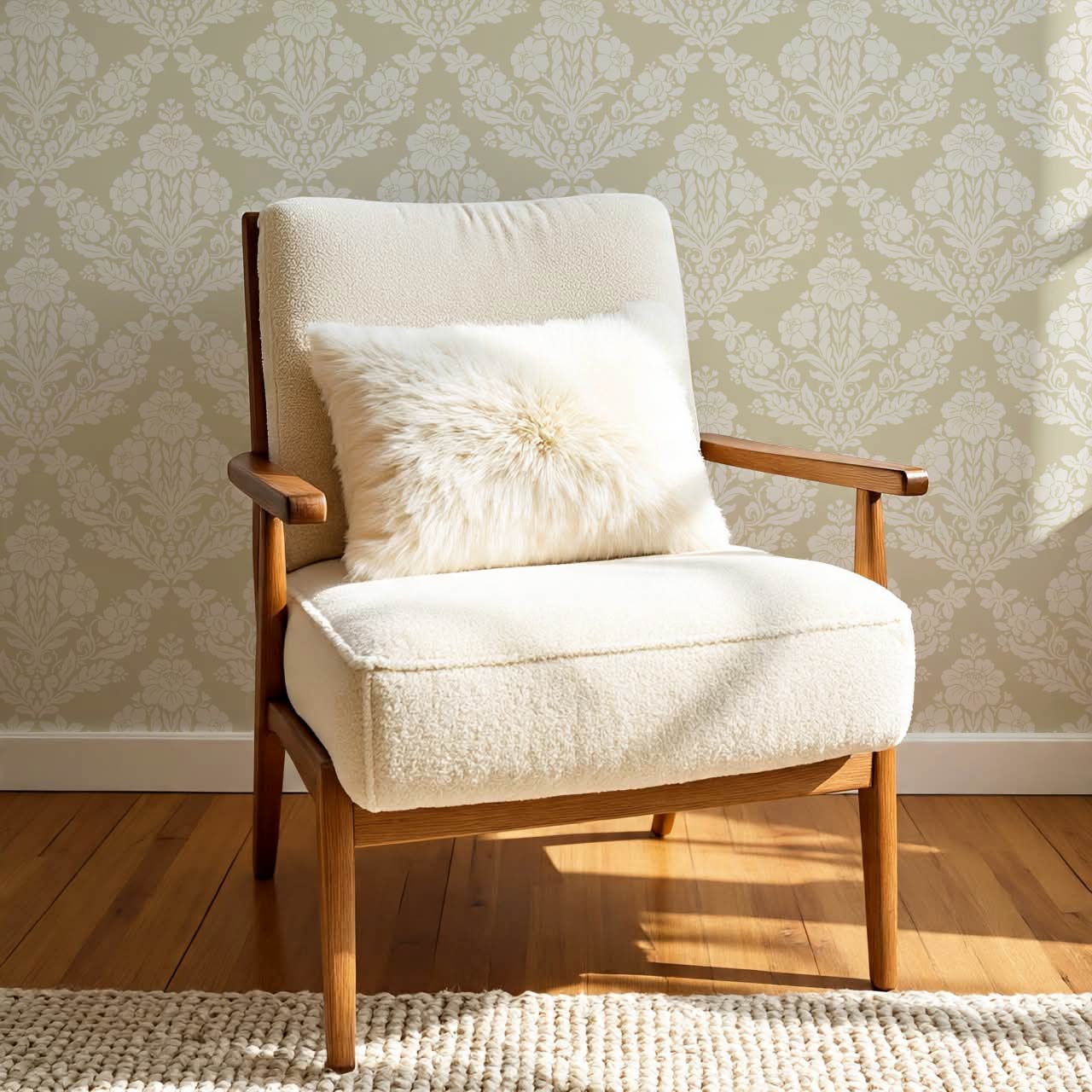 Alora Classic Damask Almond Wallpaper