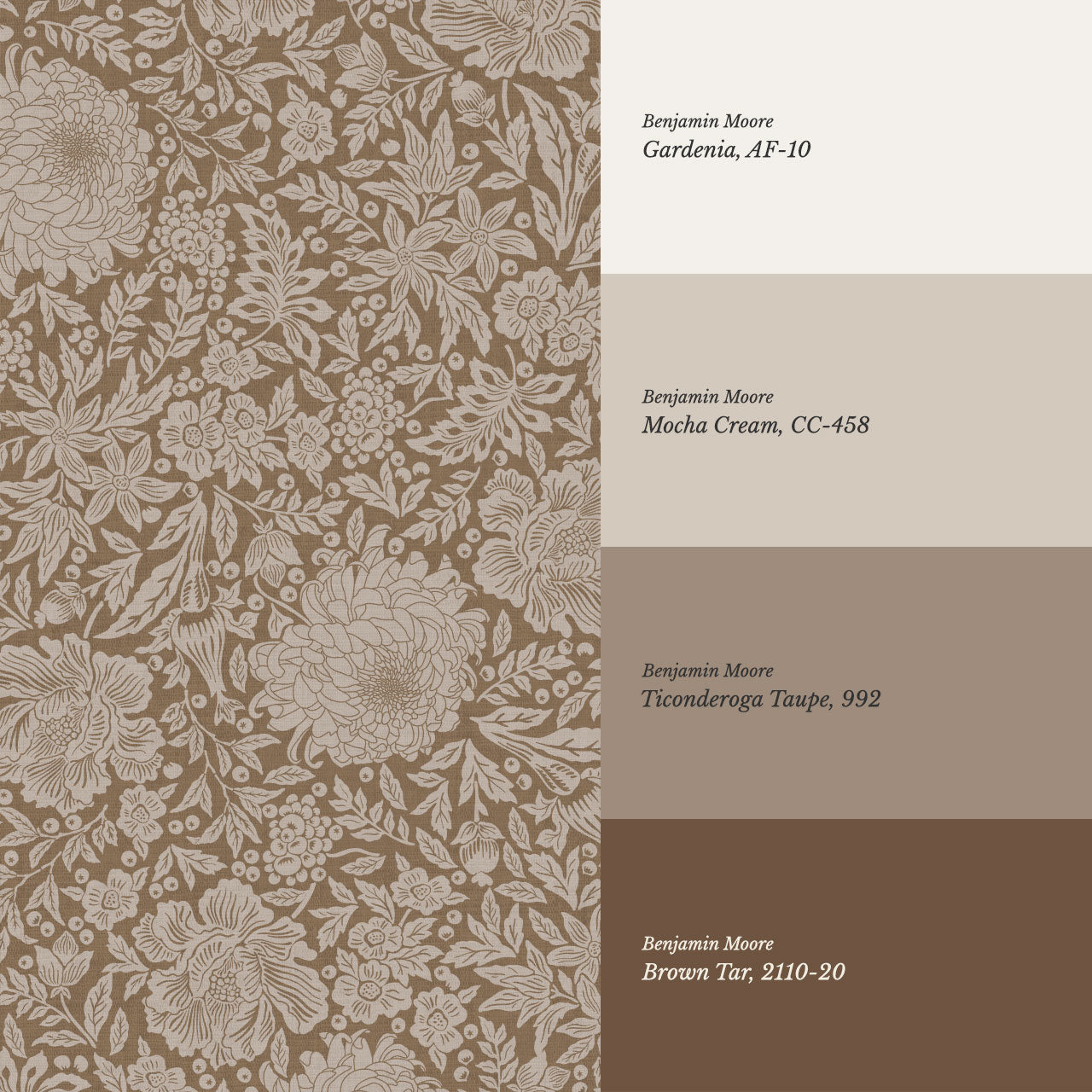 Amanda Botanical Garden Saddle Brown Wallpaper