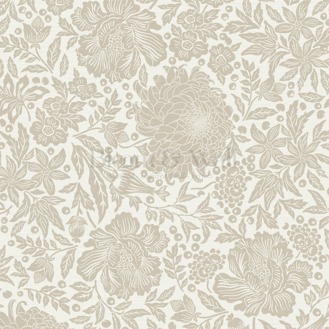 Amanda Botanical Garden Beige Wallpaper
