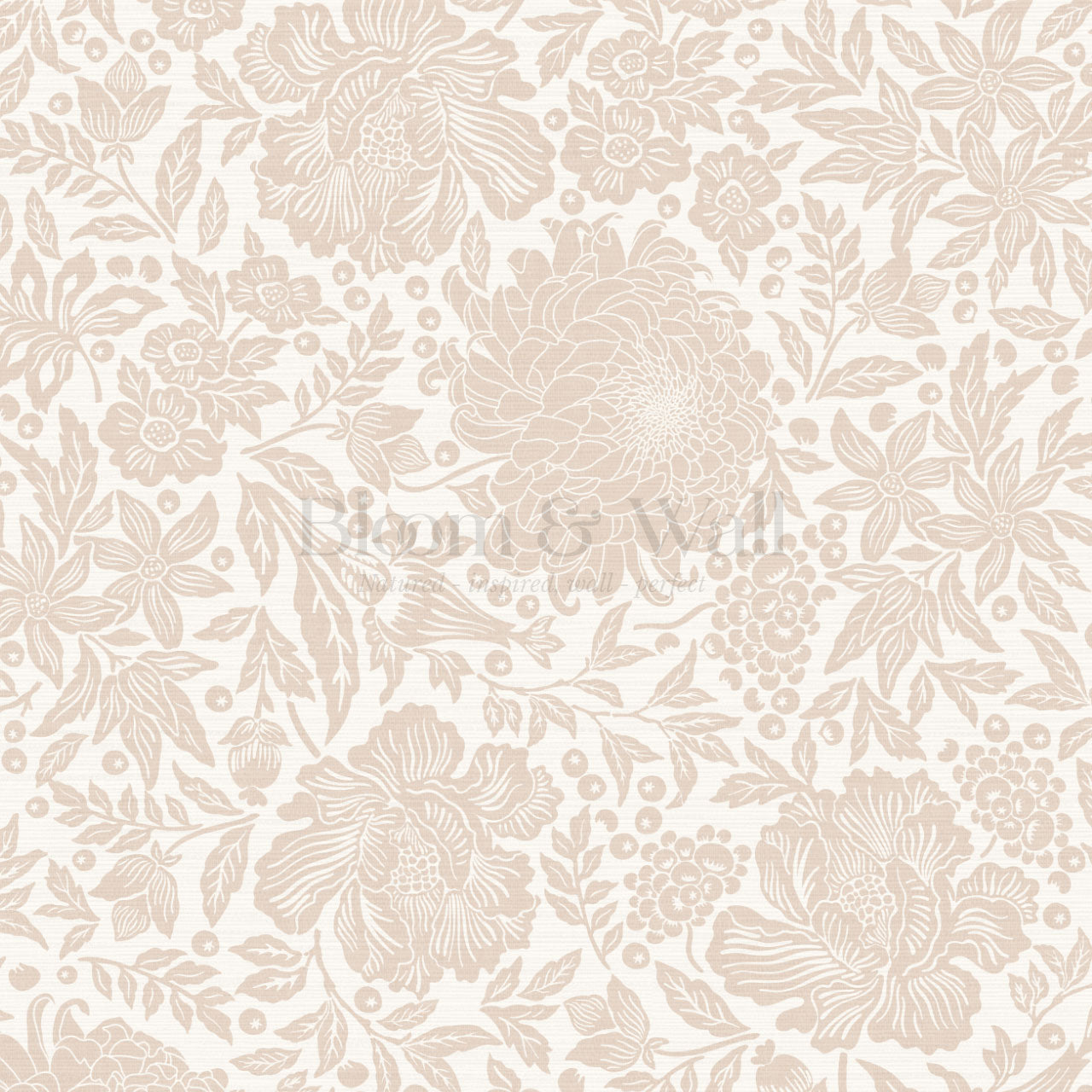 Amanda Botanical Garden Blush Wallpaper