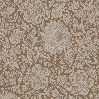 Amanda Botanical Garden Saddle Brown Wallpaper