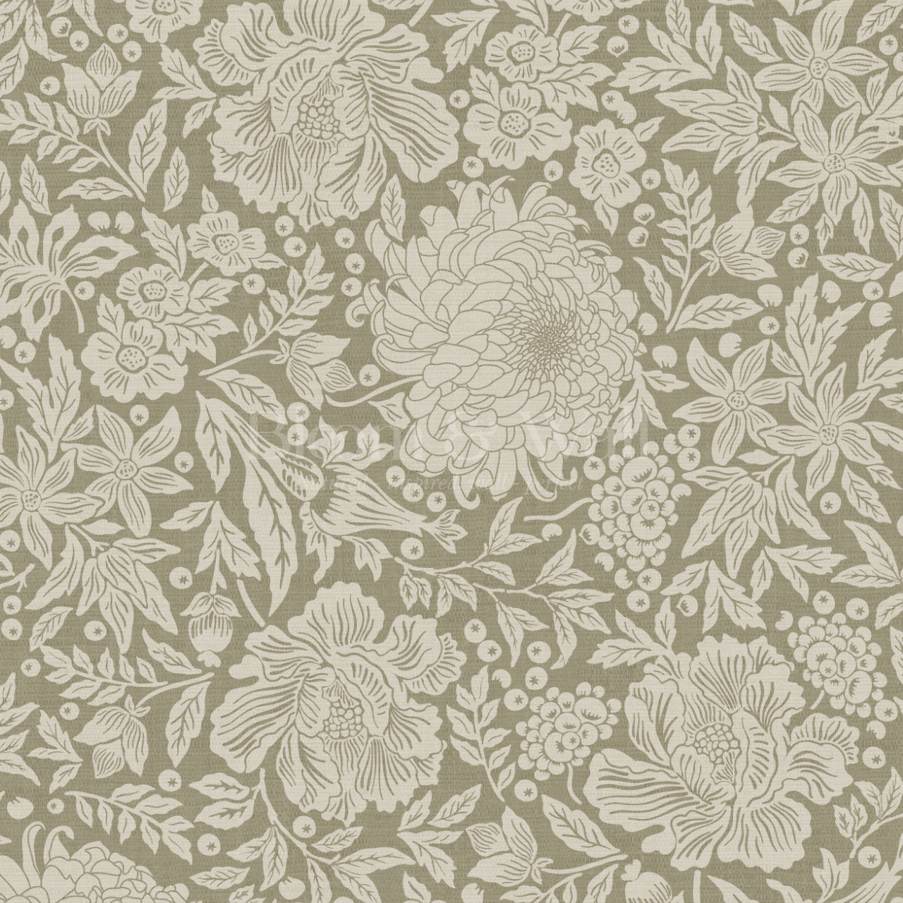 Amanda Botanical Garden Sage Wallpaper