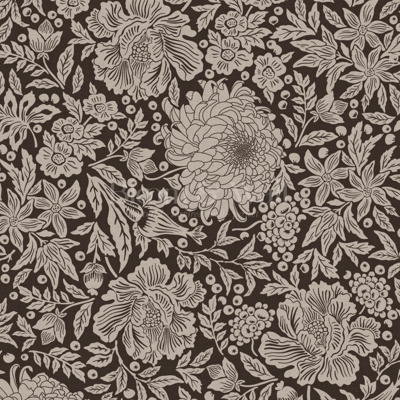 Amanda Botanical Garden Chocolate Wallpaper
