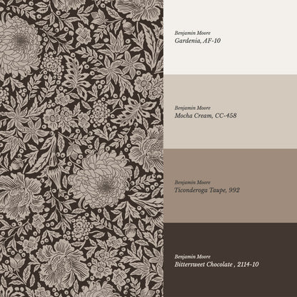 Amanda Botanical Garden Chocolate Wallpaper