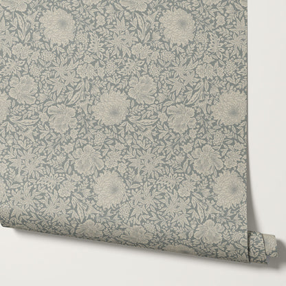 Amanda Botanical Garden Vintage Gray Wallpaper
