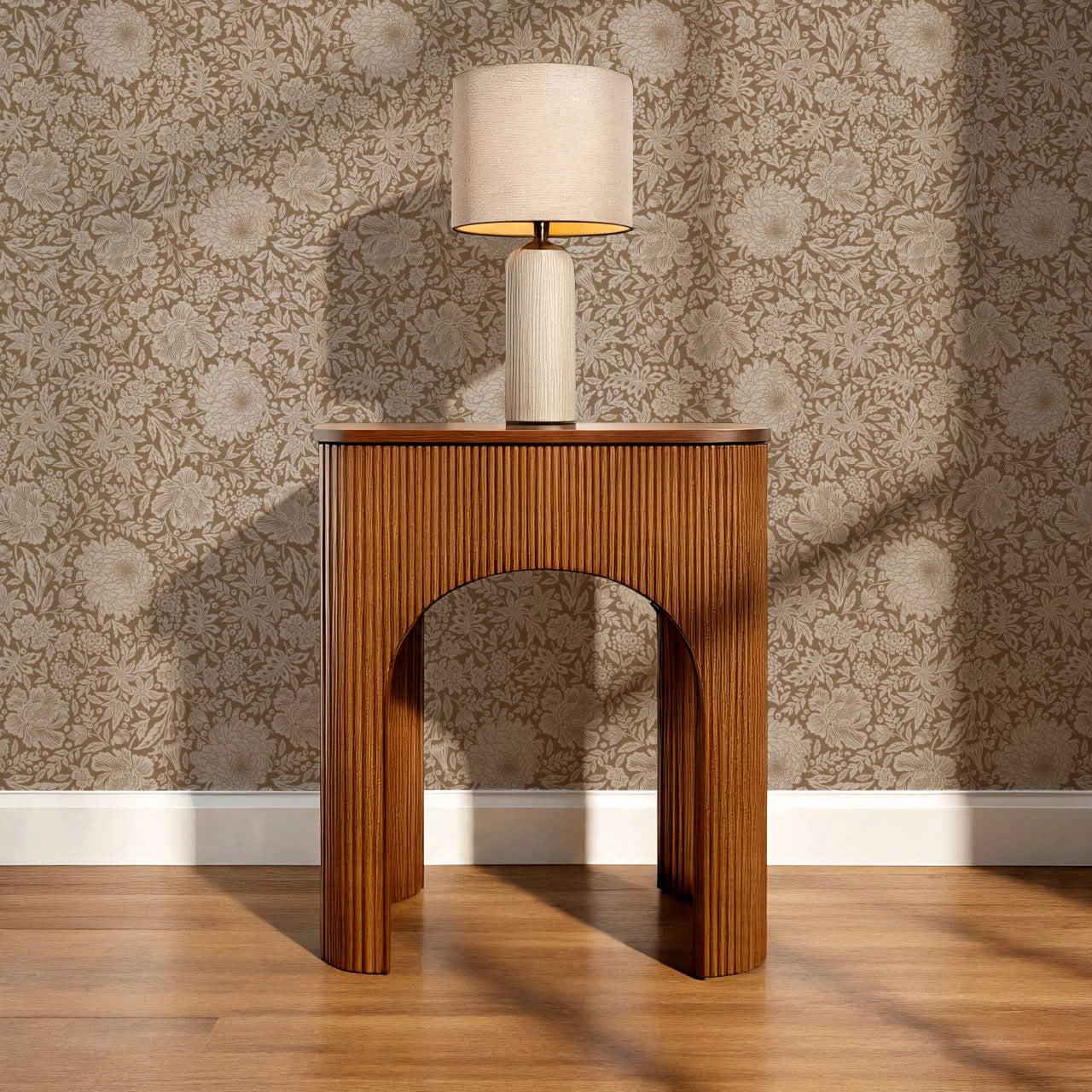 Amanda Botanical Garden Saddle Brown Wallpaper