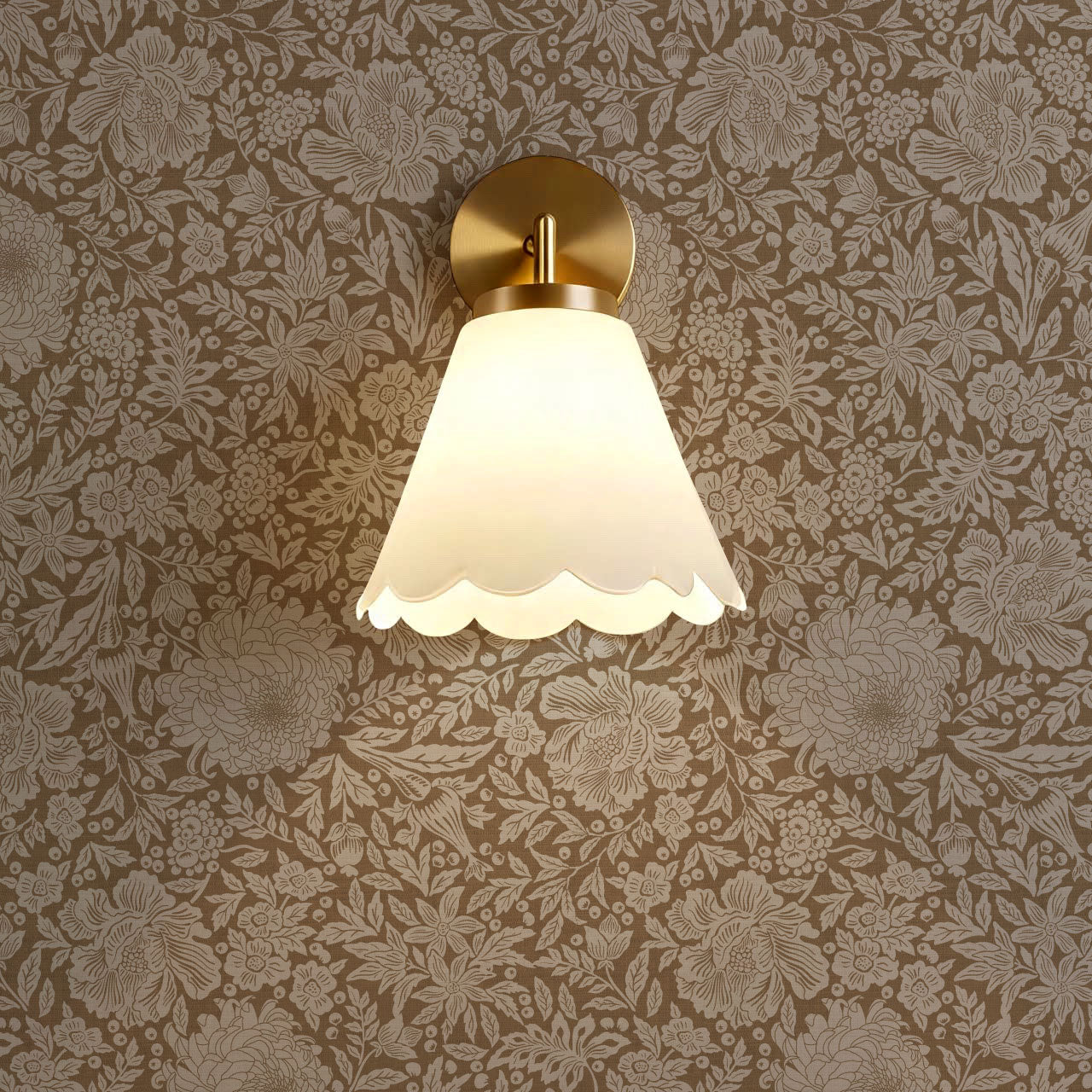 Amanda Botanical Garden Saddle Brown Wallpaper