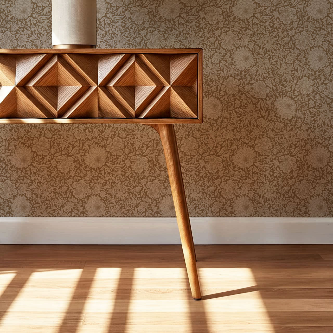 Amanda Botanical Garden Saddle Brown Wallpaper