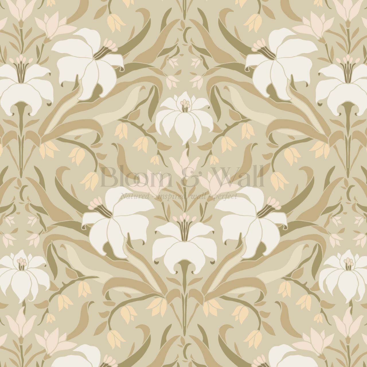 Amari Art Nouveau Lily Gold Wallpaper