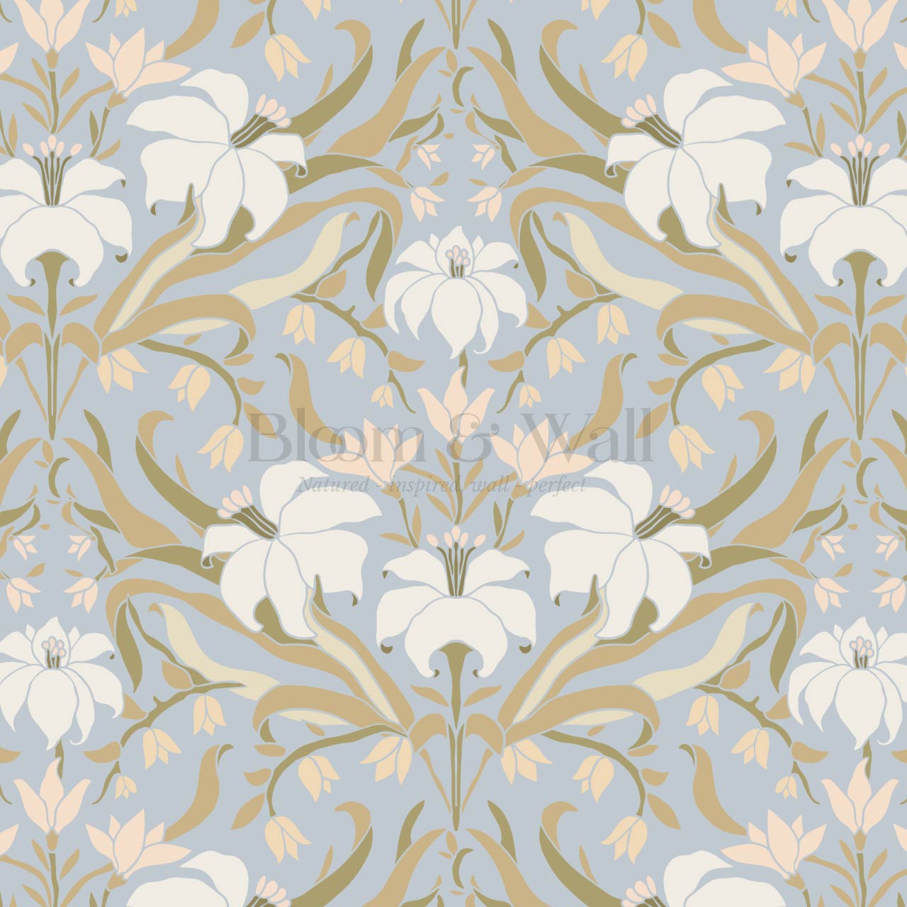 Amari Art Nouveau Lily Sky Wallpaper
