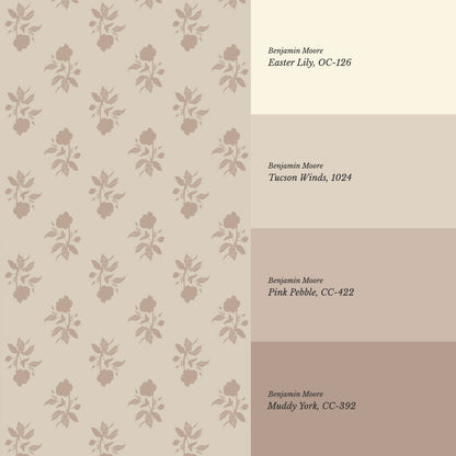 Amaya Block Print Floral Warm Clay Wallpaper