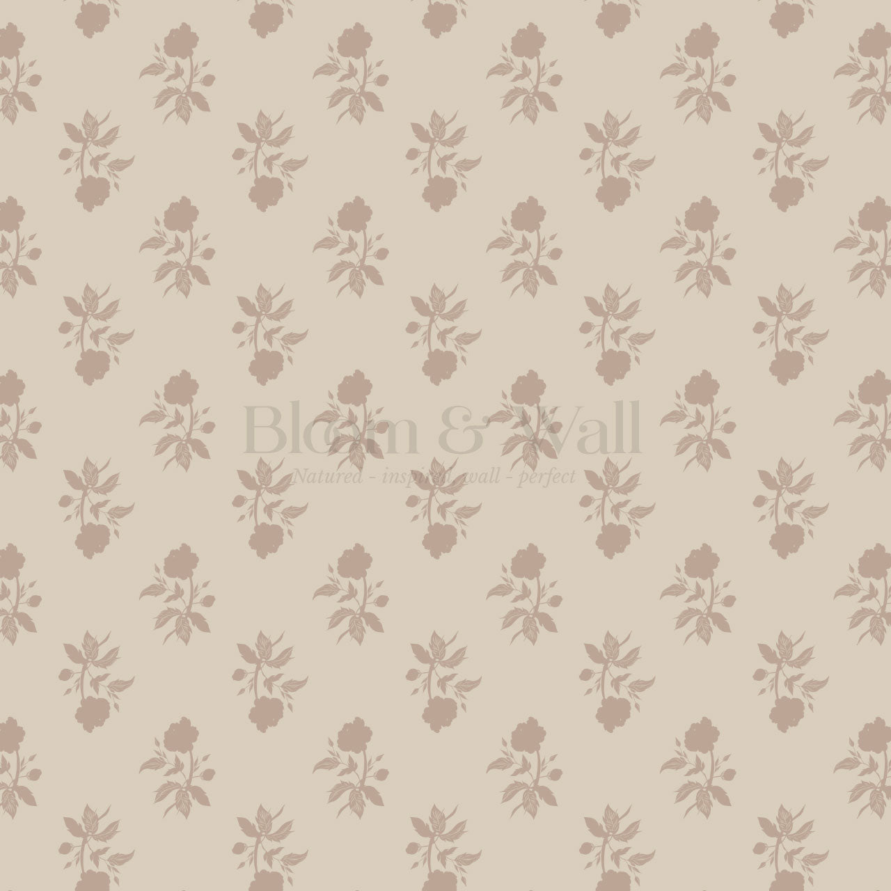 Amaya Block Print Floral Warm Clay Wallpaper
