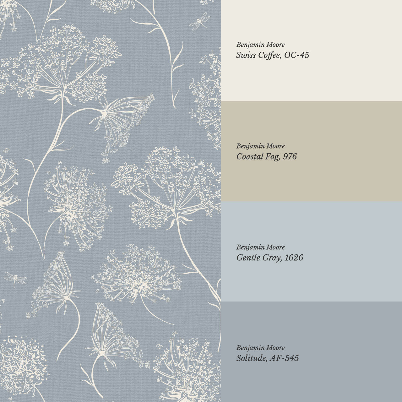 Amber Queen Anne's Lace Blue Wallpaper