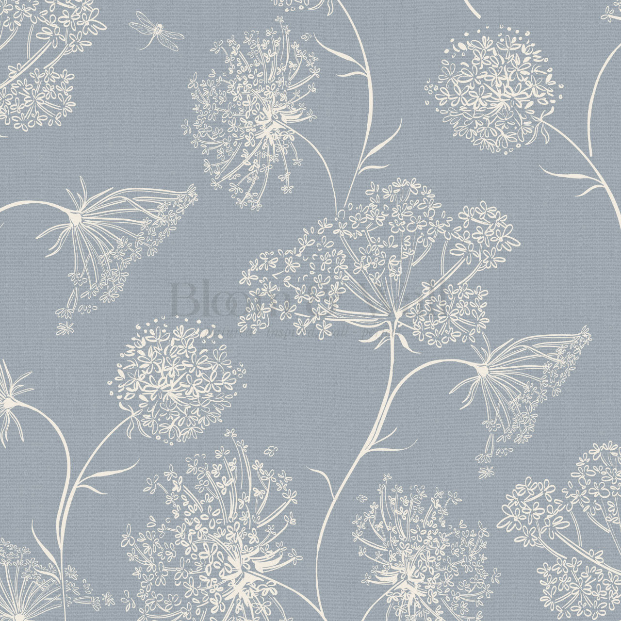 Amber Queen Anne's Lace Blue Wallpaper