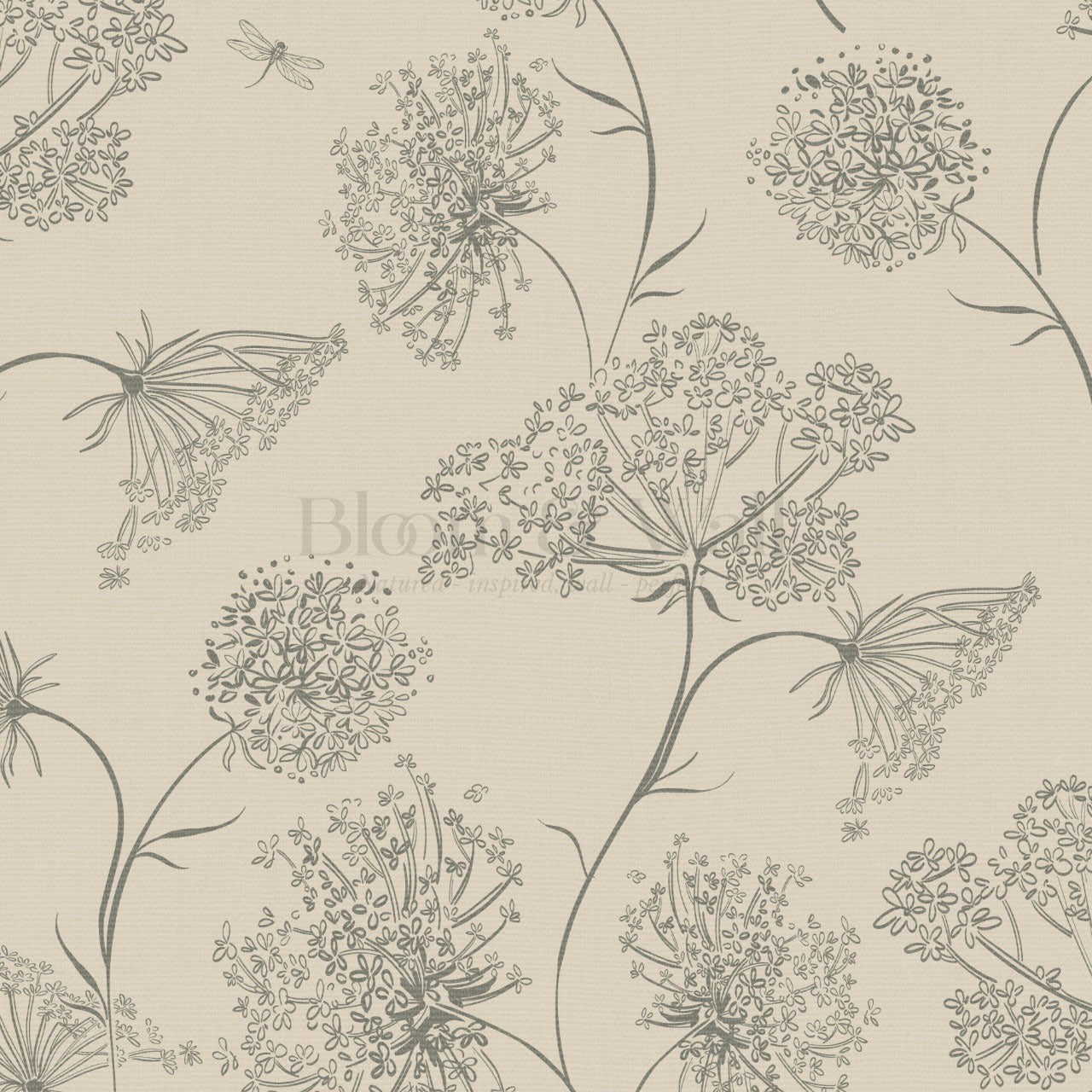 Amber Queen Anne's Lace Wheat Wallpaper
