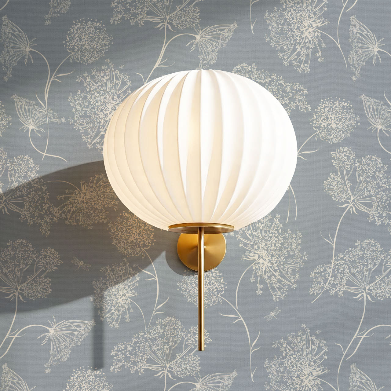 Amber Queen Anne's Lace Blue Wallpaper