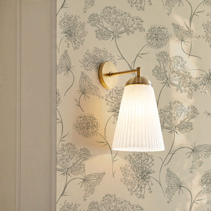Amber Queen Anne's Lace Wheat Wallpaper