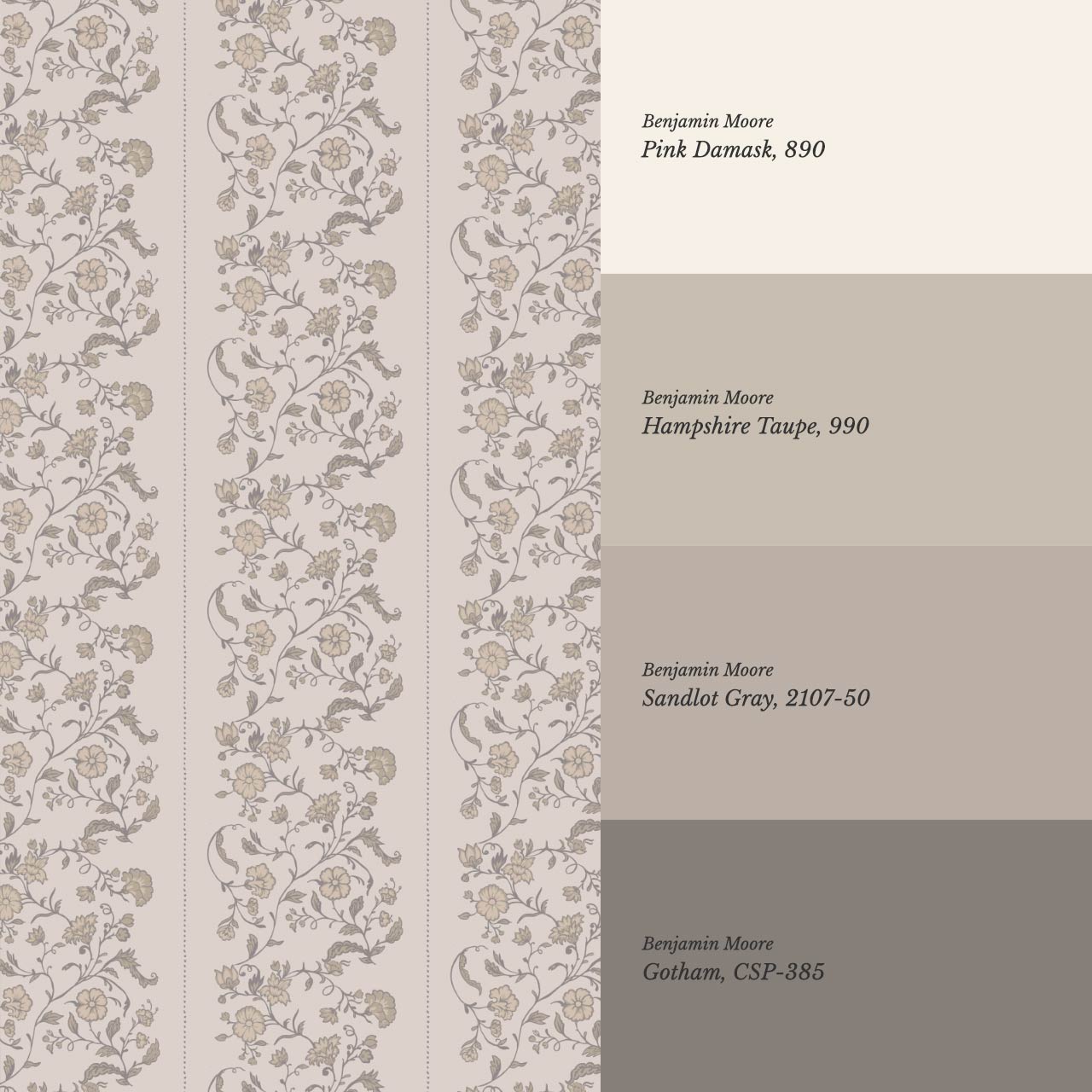 Amira Silk Garden Stripes Tobacco Taupe Wallpaper