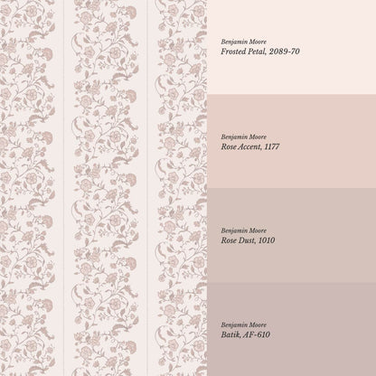Amira Silk Garden Stripes Petal Blush Wallpaper