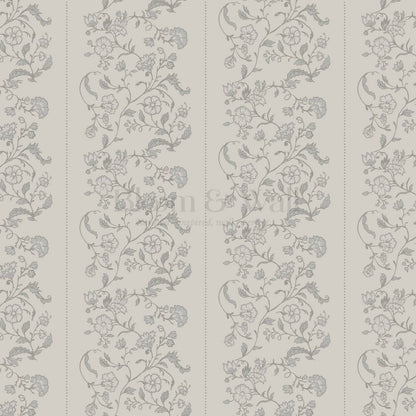 Amira Silk Garden Stripes Antique Grey Wallpaper