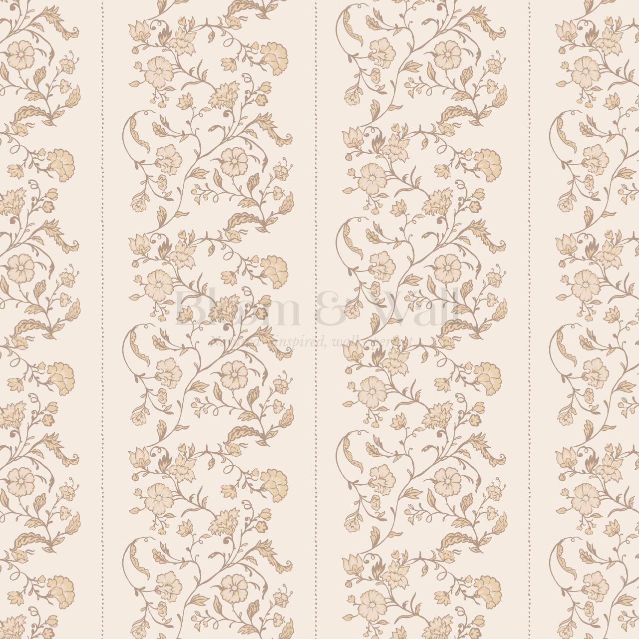 Amira Silk Garden Stripes Rosewater Coral Wallpaper