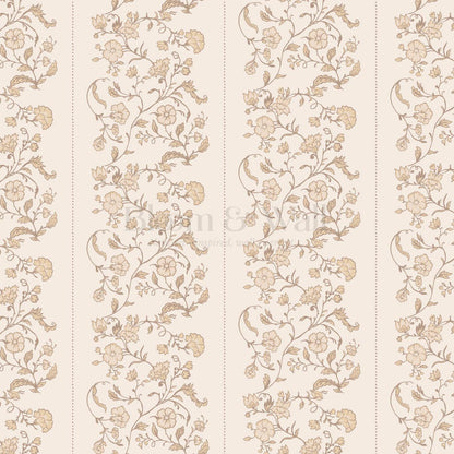 Amira Silk Garden Stripes Rosewater Coral Wallpaper