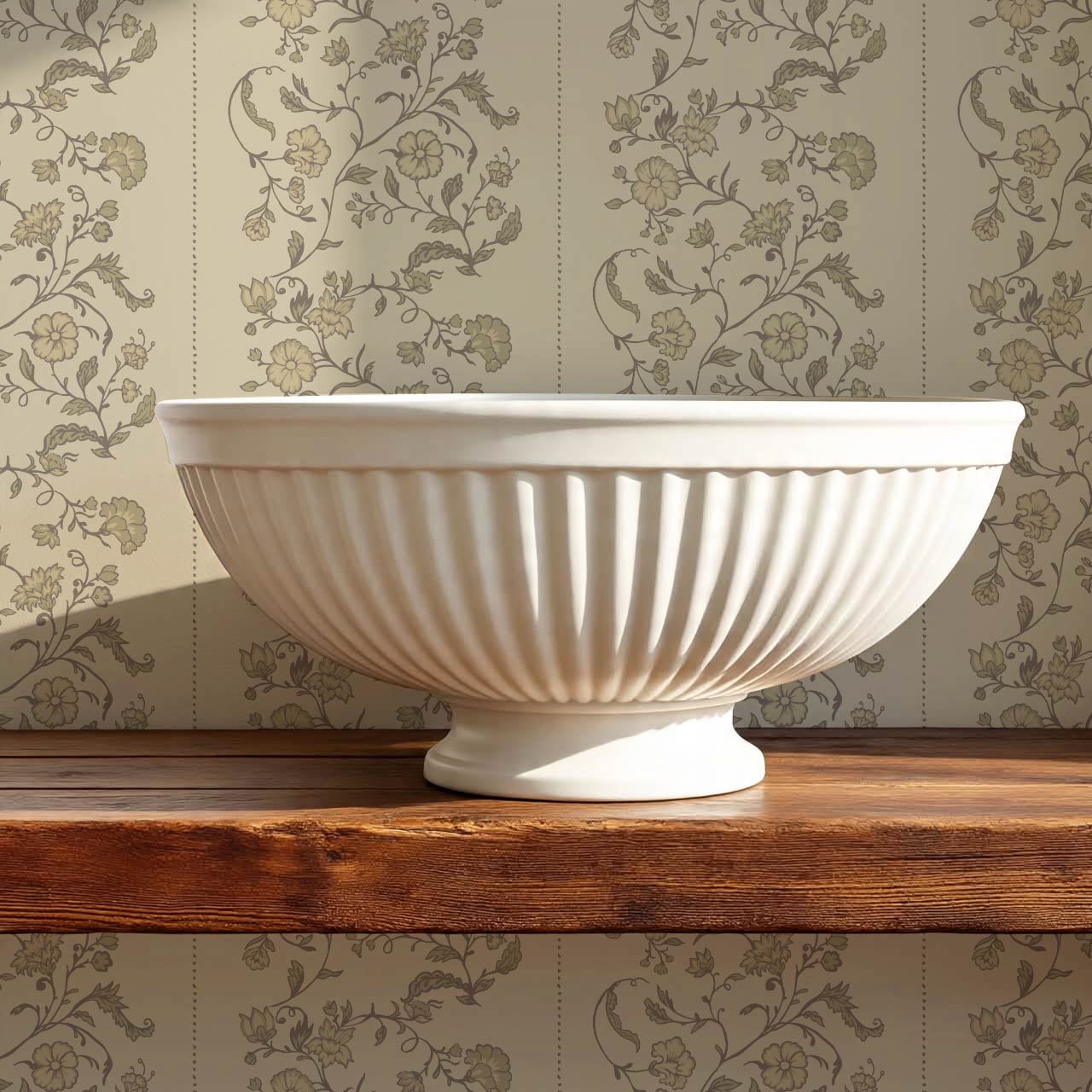 Amira Silk Garden Stripes Parchment Olive Wallpaper