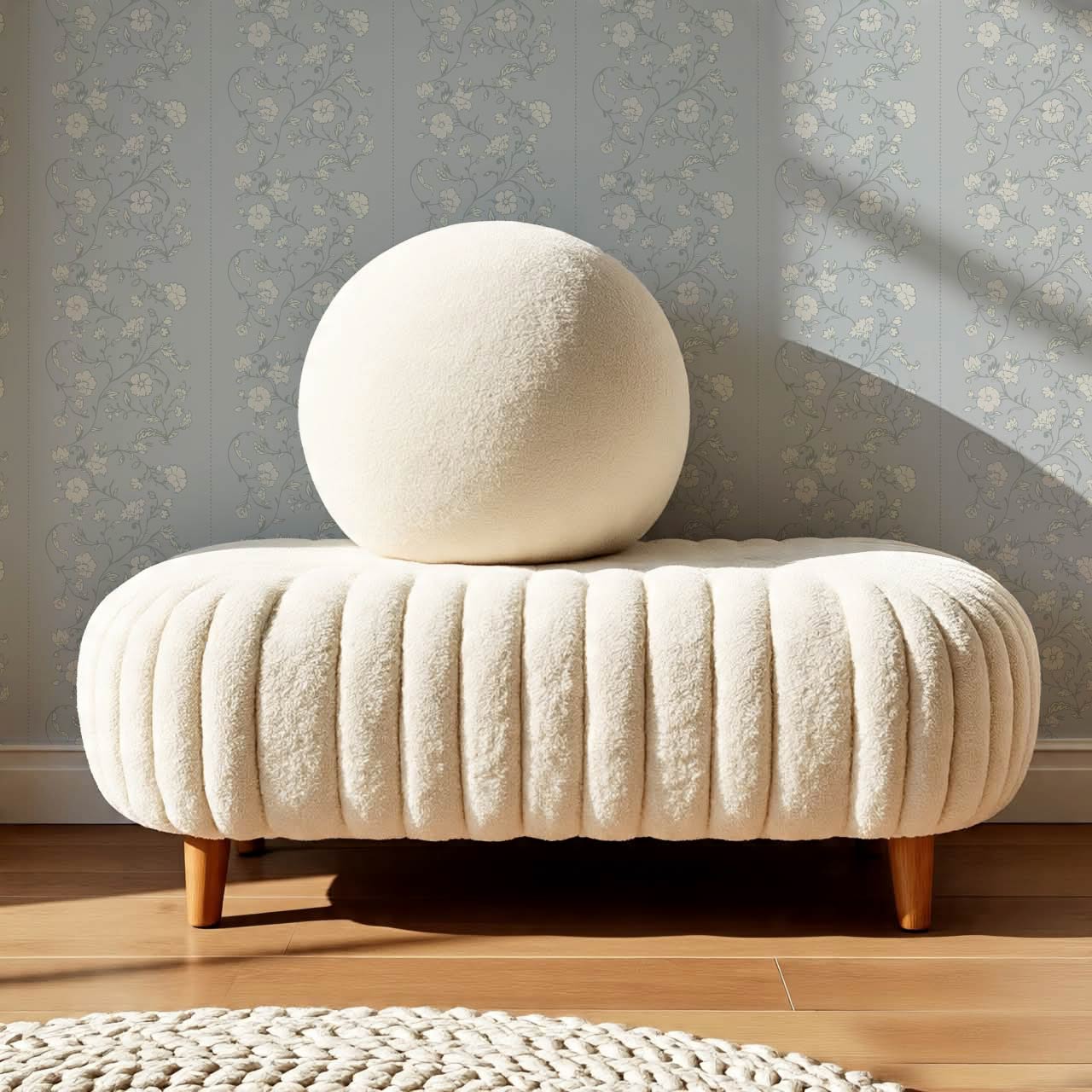 Amira Silk Garden Stripes Porcelain Blue Wallpaper