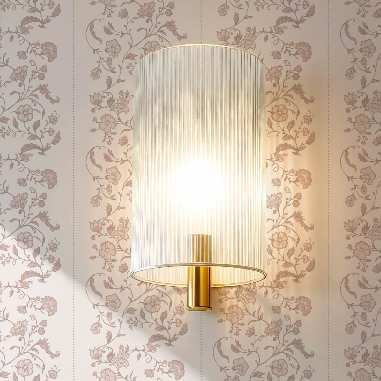 Amira Silk Garden Stripes Petal Blush Wallpaper