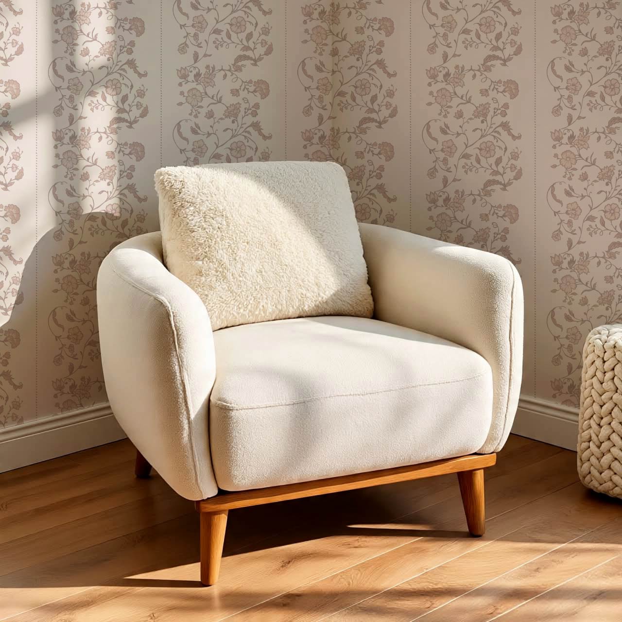 Amira Silk Garden Stripes Petal Blush Wallpaper