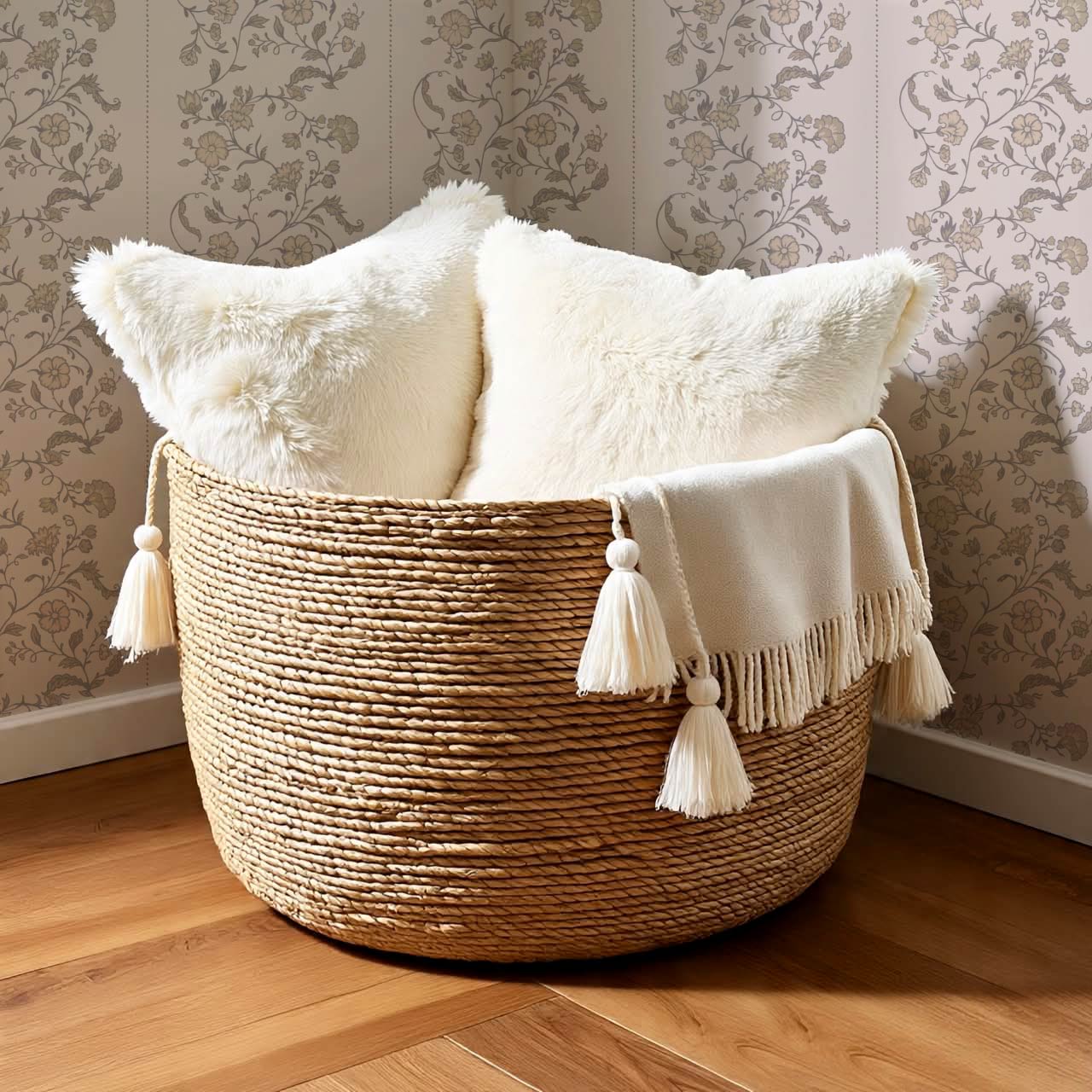 Amira Silk Garden Stripes Tobacco Taupe Wallpaper