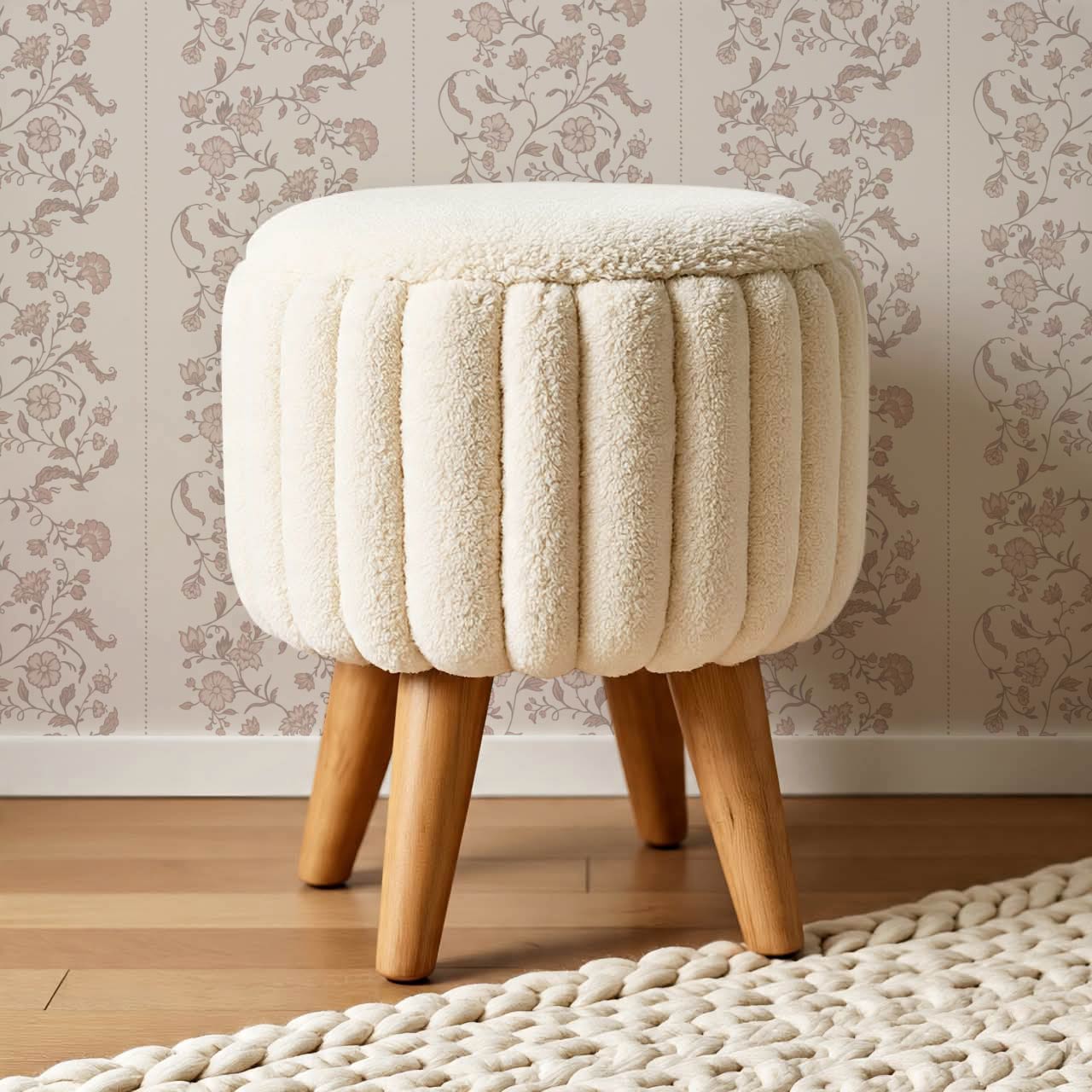 Amira Silk Garden Stripes Petal Blush Wallpaper