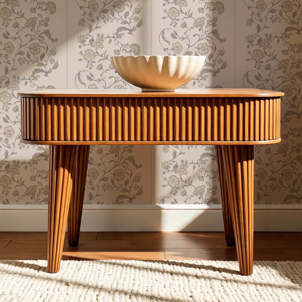 Amira Silk Garden Stripes Tobacco Taupe Wallpaper