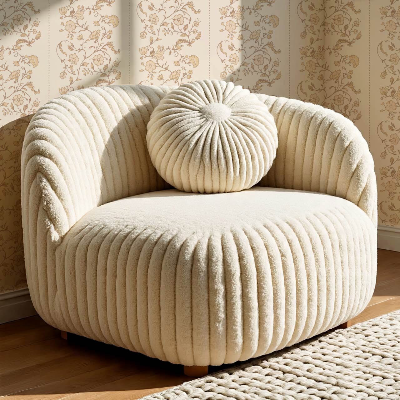 Amira Silk Garden Stripes Rosewater Coral Wallpaper