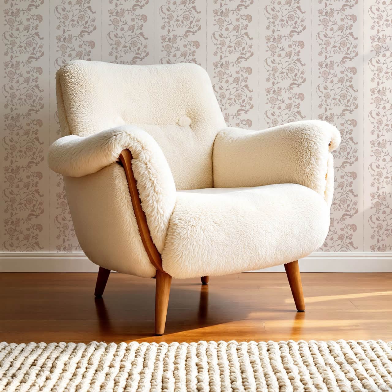 Amira Silk Garden Stripes Petal Blush Wallpaper