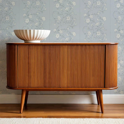 Amira Silk Garden Stripes Porcelain Blue Wallpaper