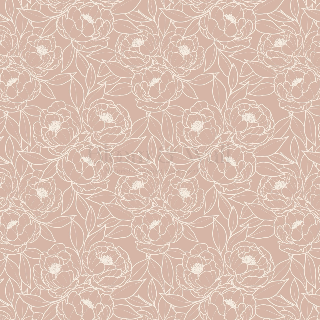 Amy Delicate Peonies Mauve Wallpaper