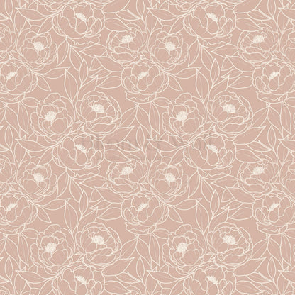 Amy Delicate Peonies Mauve Wallpaper