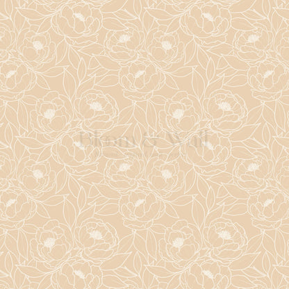 Amy Delicate Peonies Coral Wallpaper