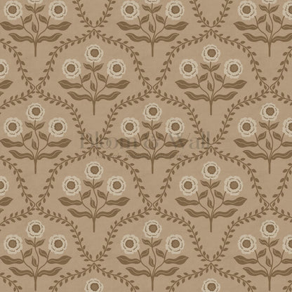 Ana Lumen Bloom Warm Sand Earth Wallpaper