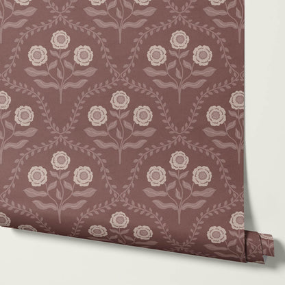 Ana Lumen Bloom Wine Rose Dust Wallpaper