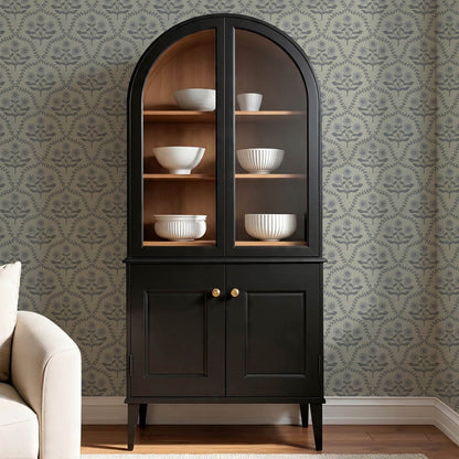 Ana Lumen Bloom Silver Dove Slate Wallpaper