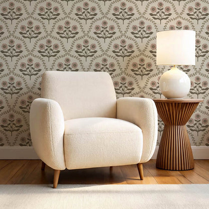 Ana Lumen Bloom Stone Rose Dust Wallpaper