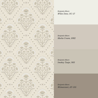 Anais Florals Neutral Wallpaper