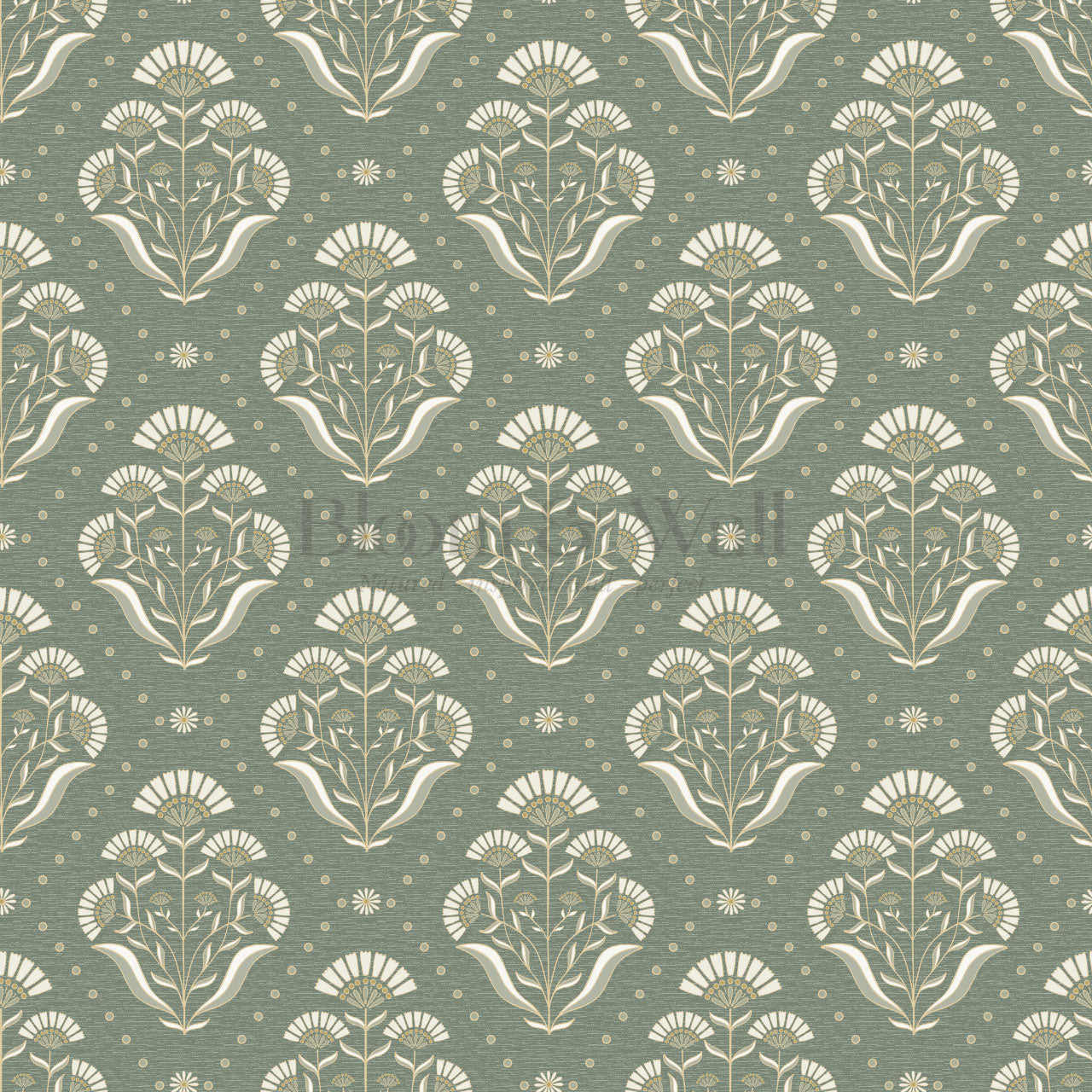 Anais Florals Garden Green Wallpaper