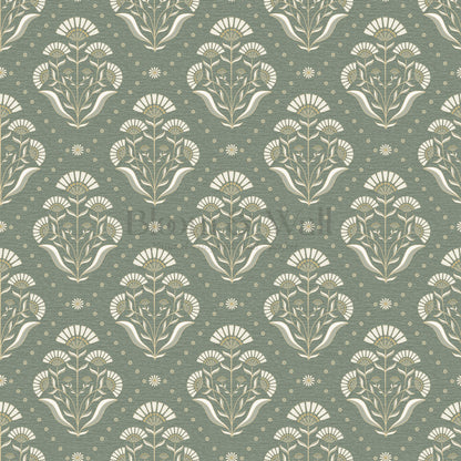 Anais Florals Garden Green Wallpaper