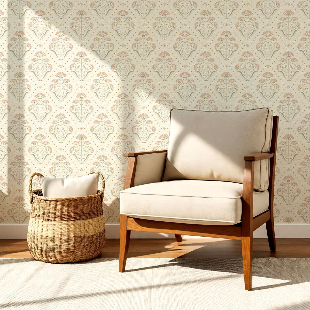Anais Florals Rose Dust Wallpaper