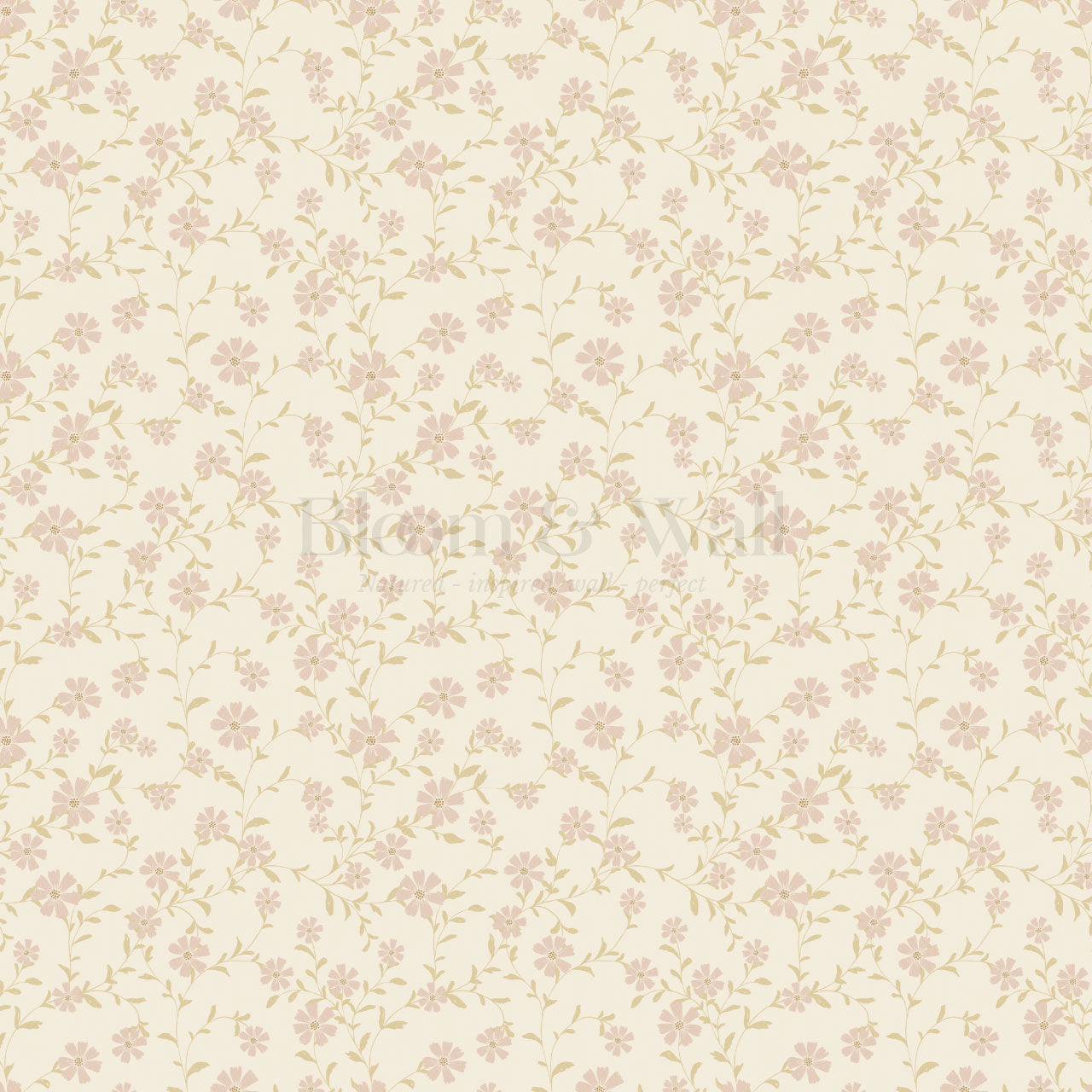 Anastasia Flowering Vines Blush Wallpaper
